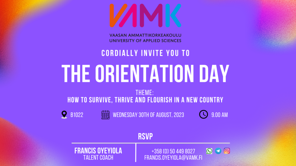 Orientation Day for international students on 30.8.2023