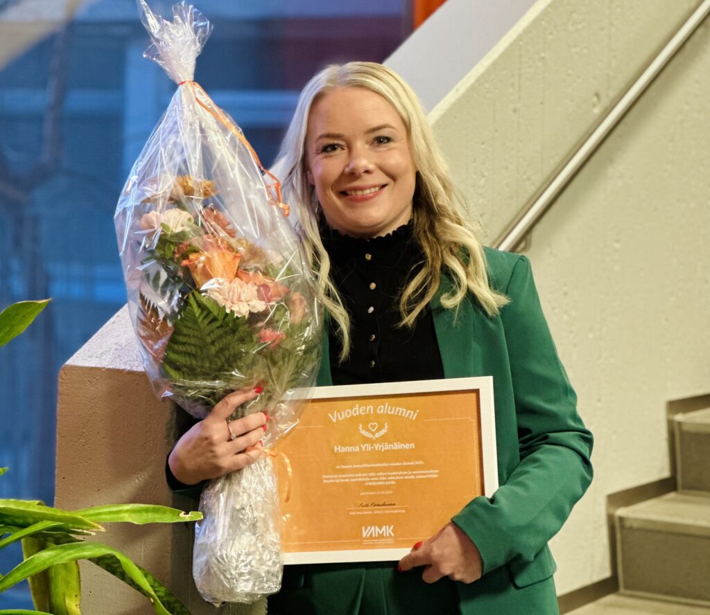 Hanna Yli-Yrjänäinen is VAMK’s alumnus of the year 2023