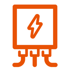 Ikoni kehittyneet sahkojarjestelmat oranssi