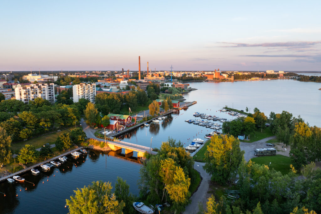 Palosaari marina summer aerial